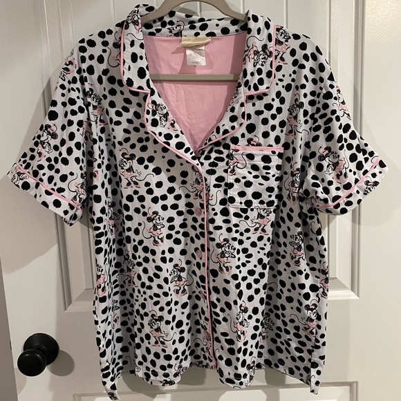 Disney Minnie Mouse Polka Dot Pajama Set - Black, White, Pink - Picture 2 of 11